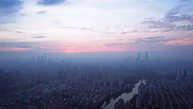 4K航拍无锡城市天际线无锡全景朝霞日出视频的预览图